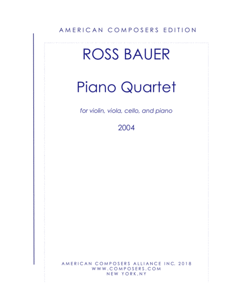 Bauer Piano Quartet Sheet Music