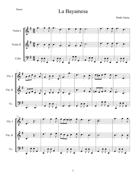 Bayamesa Sindo Garay Sheet Music