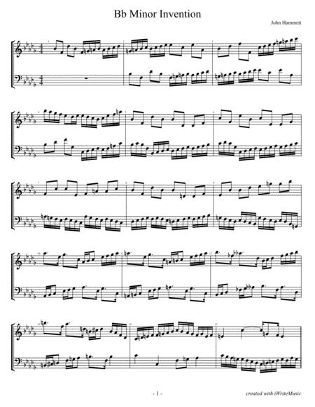 Free Sheet Music Bb Minor Invention