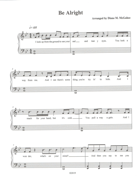 Free Sheet Music Be Alright