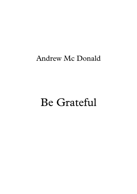 Be Grateful Sheet Music