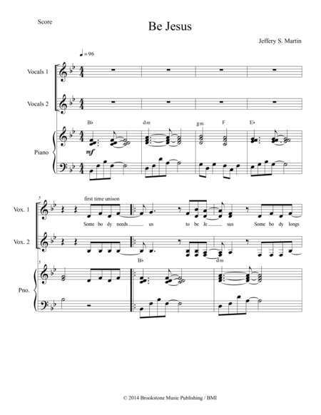 Be Jesus Sheet Music