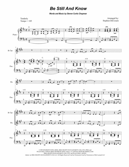 Be Still And Know Duet For Bb Trumpet And French Horn Sheet Music