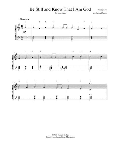 Free Sheet Music Be Still And Know That I Am God For Easy Piano