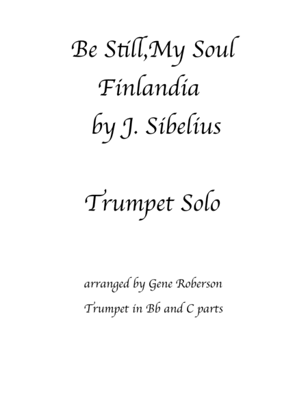 Be Still My Soul Trumpet And C Instrument Solo Sheet Music