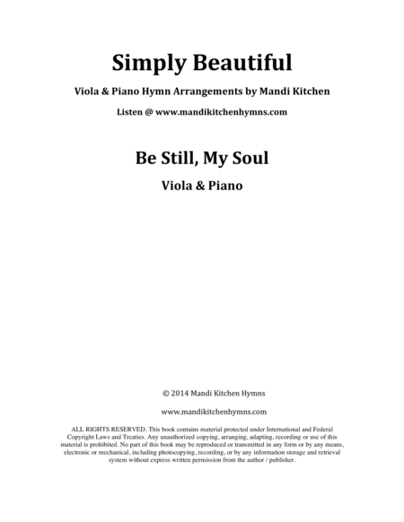 Be Still My Soul Viola And Piano Duet Sheet Music