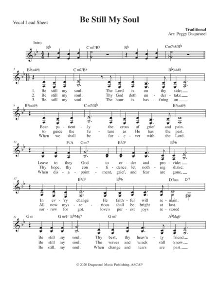 Free Sheet Music Be Still My Soul Vocal Lead Sheet Key Of Bb