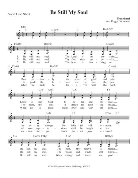 Free Sheet Music Be Still My Soul Vocal Lead Sheet Key Of C