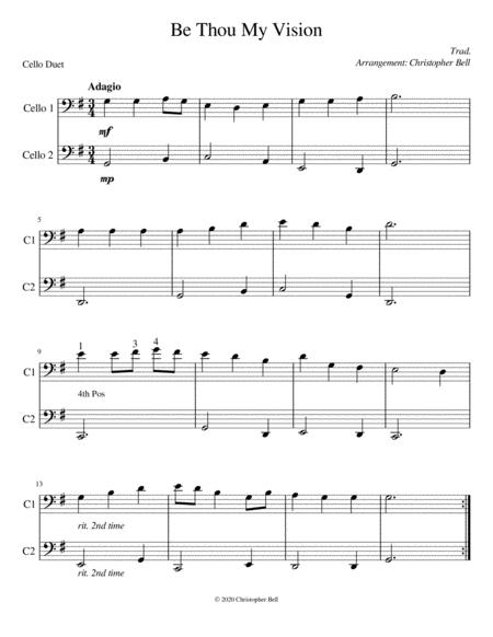Free Sheet Music Be Thou My Vision Cello Duet