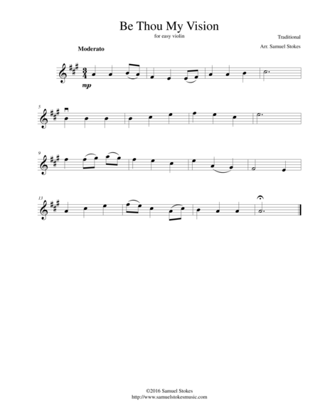 Be Thou My Vision For Easy Violin Sheet Music