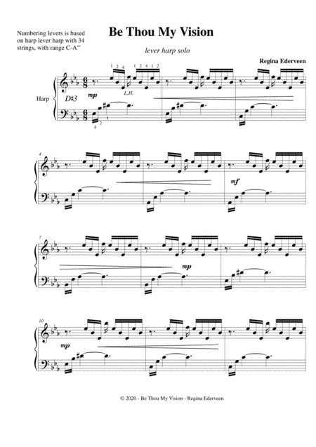 Be Thou My Vision Lever Harp Solo Sheet Music