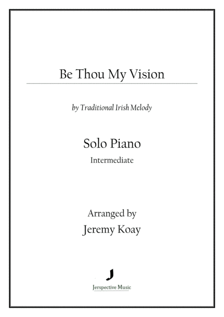 Be Thou My Vision Solo Piano Sheet Music