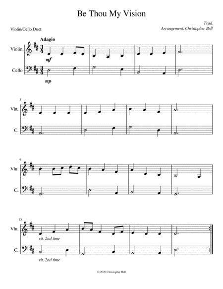 Be Thou My Vision Violin Cello Duet Sheet Music