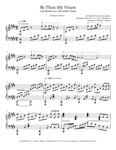 Be Thou My Vision With Beethovens Moonlight Sonata Sheet Music