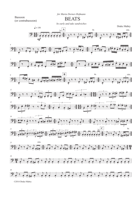 Beats Bassoon Sheet Music