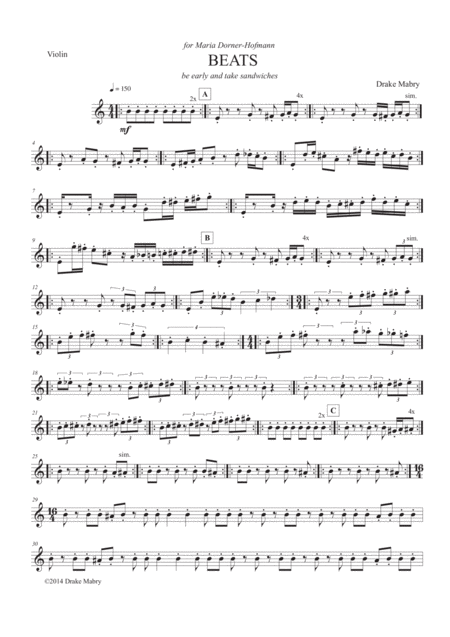 Beats Violin Sheet Music