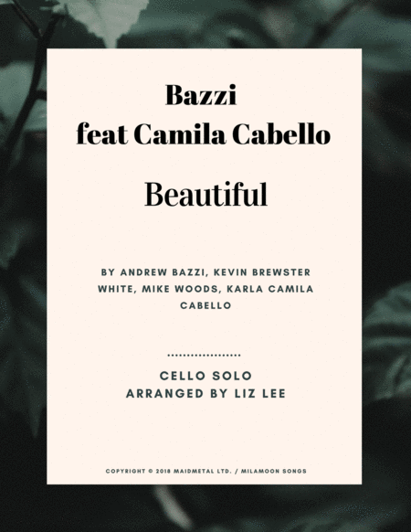 Beautiful Feat Camila Cabello Solo Cello Sheet Music