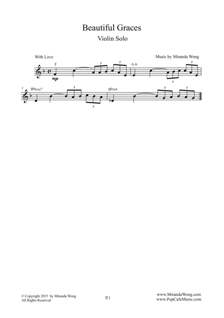 Free Sheet Music Beautiful Graces Wedding Music For Violin Piano And Cello