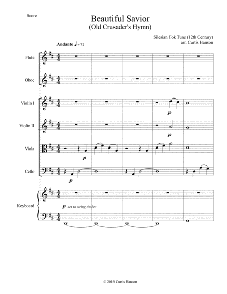 Beautiful Savior Chamber Orchestra Sheet Music