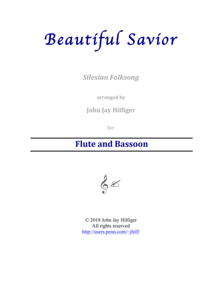 Free Sheet Music Beautiful Savior For Flute And Bassoon