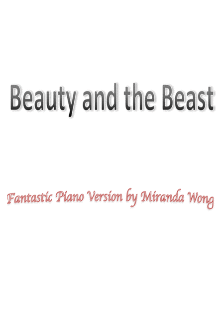 Free Sheet Music Beauty And The Beast 2017 New Fantastic Piano Version With Chords