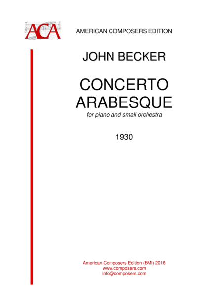 Becker Concerto Arabesque Sheet Music