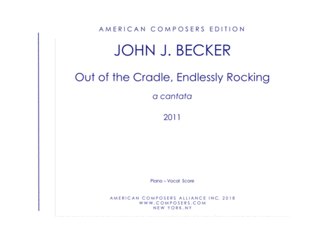 Becker Out Of The Cradle Endlessly Rocking Piano Reduction Sheet Music
