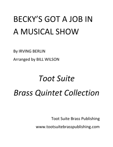 Beckys Got A Job In A Musical Show Sheet Music