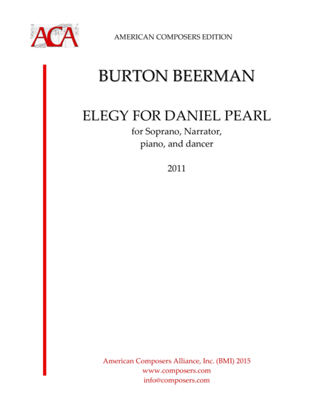 Beerman Elegy For Daniel Pearl Sheet Music