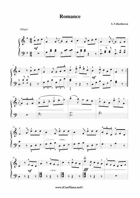 Beethoveen Romance In G Icanpiano Style Sheet Music