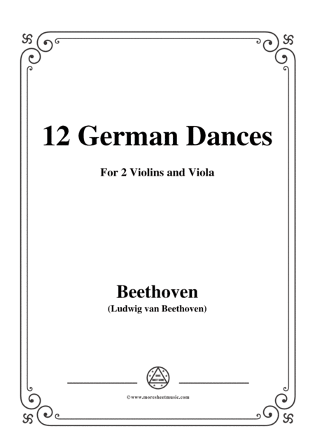 Beethoven 12 German Dances For 2 Violins And Viola Sheet Music