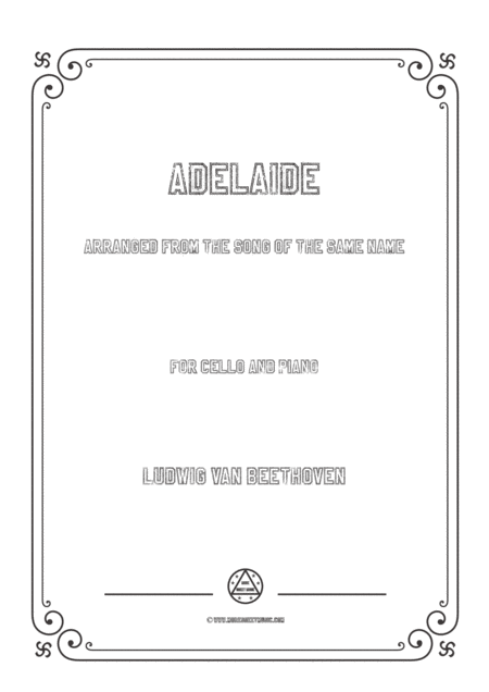 Beethoven Adelaide For Cello And Piano Sheet Music