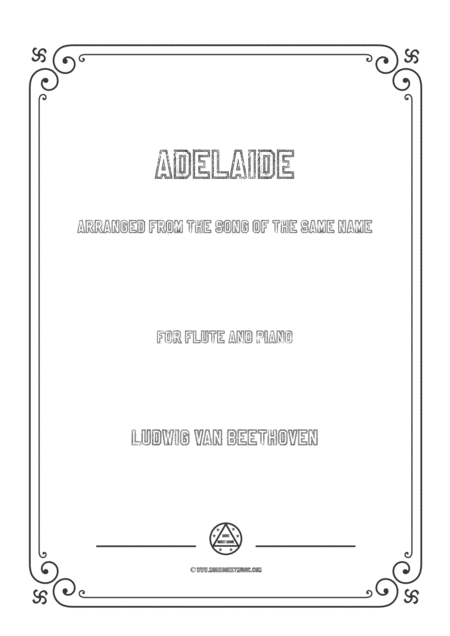 Free Sheet Music Beethoven Adelaide For Flute And Piano