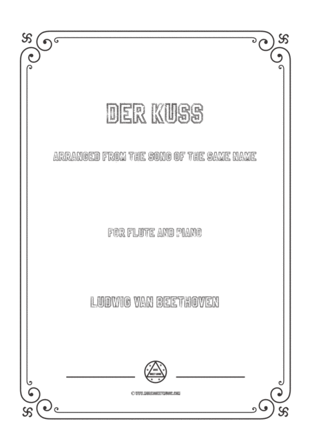 Beethoven Der Kuss For Flute And Piano Sheet Music