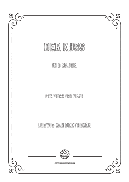Free Sheet Music Beethoven Der Kuss In G Major For Voice And Piano