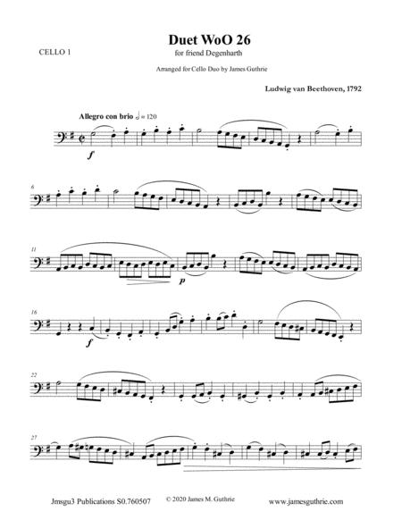 Free Sheet Music Beethoven Duet Woo 26 For Soprano Alto Sax