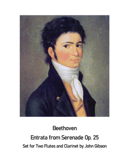 Free Sheet Music Beethoven Entrata From Serenade Op 25 Set For 2 Flutes And Bb Clarinet