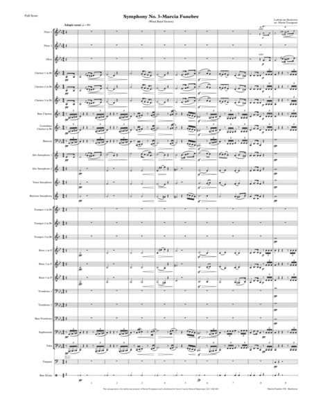 Free Sheet Music Beethoven Funeral March From Symphony No 3 Eroica For Concert Band