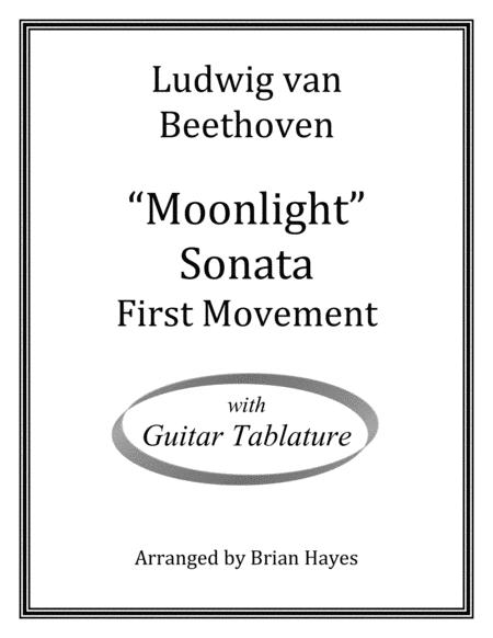 Beethoven Moonlight Sonata For Solo Guitar With Tablature Sheet Music