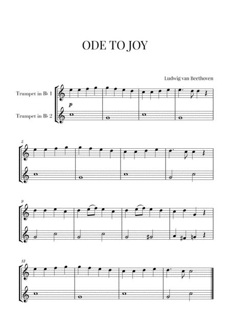 Beethoven Ode To Joy For 2 Trumpets Sheet Music