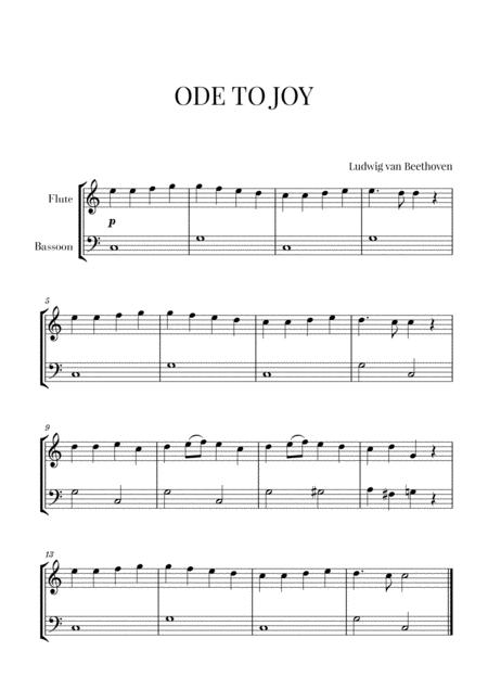 Beethoven Ode To Joy For Flute And Bassoon Sheet Music