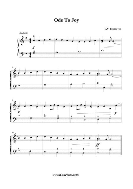 Beethoven Ode To Joy Icanpiano Style Sheet Music