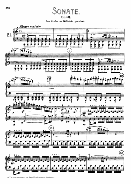 Beethoven Piano Sonata In C Major Waldstein Op 53 Sheet Music