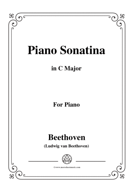 Beethoven Piano Sonatina In C Major For Piano Sheet Music