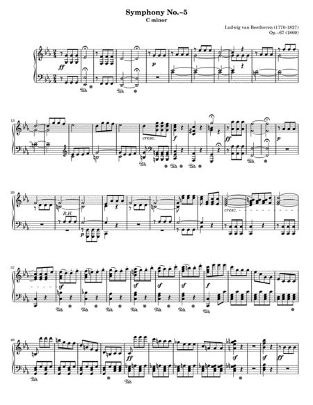 Beethoven Symphony No 5 1st Movement Piano Solo Sheet Music