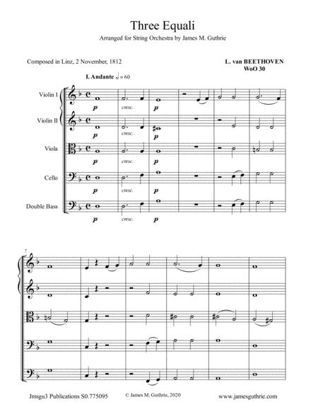 Free Sheet Music Beethoven Three Equali Woo 30 For String Orchestra