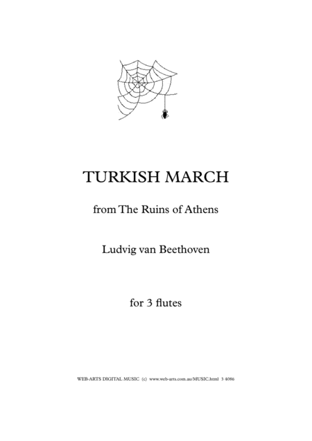 Beethoven Turkish March Easy Arrangement For 3 Flutes Sheet Music