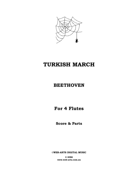 Beethoven Turkish March From The Ruins Of Athens For 4 Flutes Sheet Music