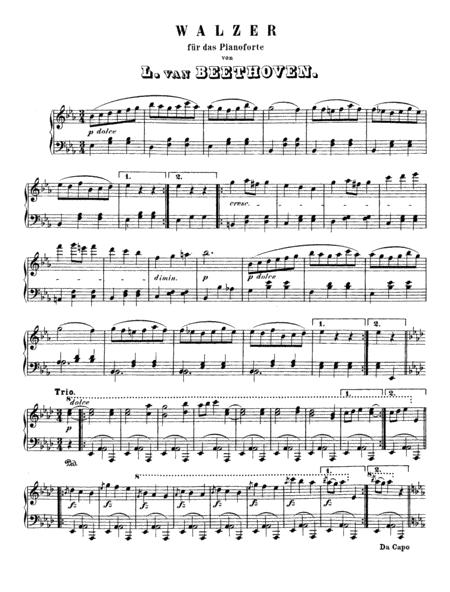 Beethoven Waltz In Eb Major Woo 84 Complete Version Sheet Music