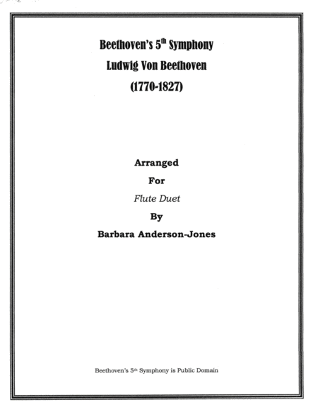 Free Sheet Music Beethovens Fifth Symphony Flute Duet